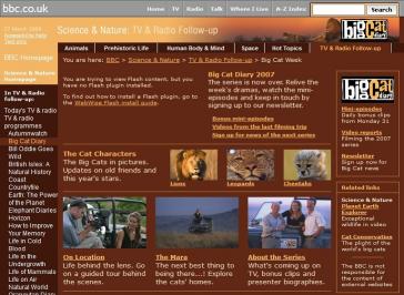 Big Cat Diary 2007 Website