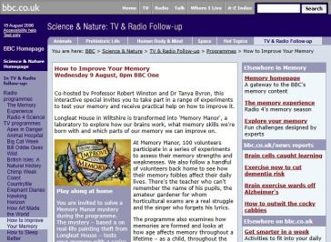 How To Improve Your Memory 2006 Website