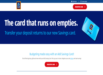 Homepage of ALDI Savings