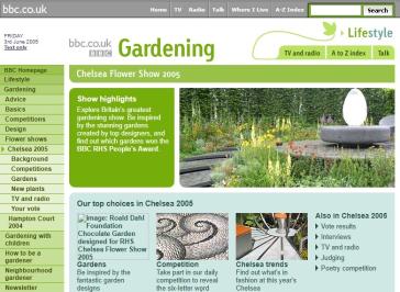 Chelsea Flower Show 2005 Website
