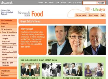 Great British Menu 2008 Website