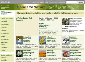 Hands On Nature Website