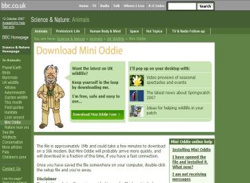 Mini Oddie Webpage
