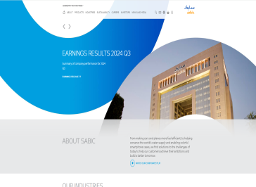 homepage of sabic.com