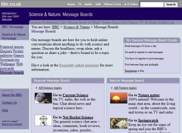 Science & Nature Messageboards