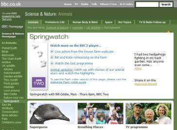 Springwatch 2007 Website