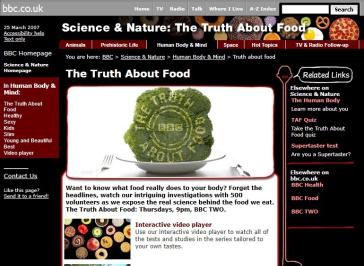 The Truth About Food Website
