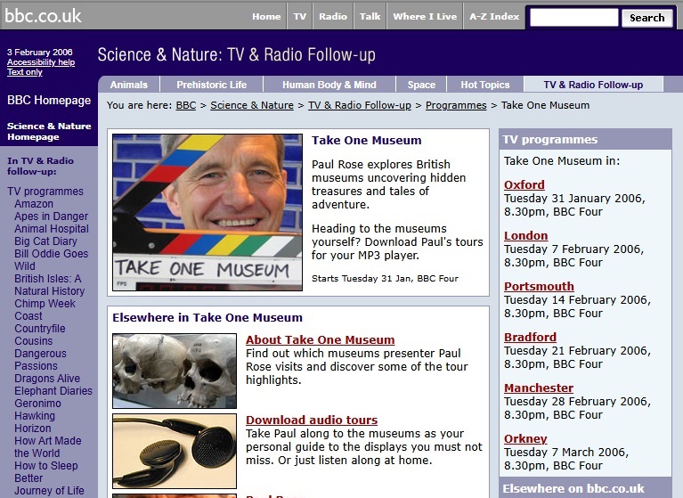 Take One Museum Website