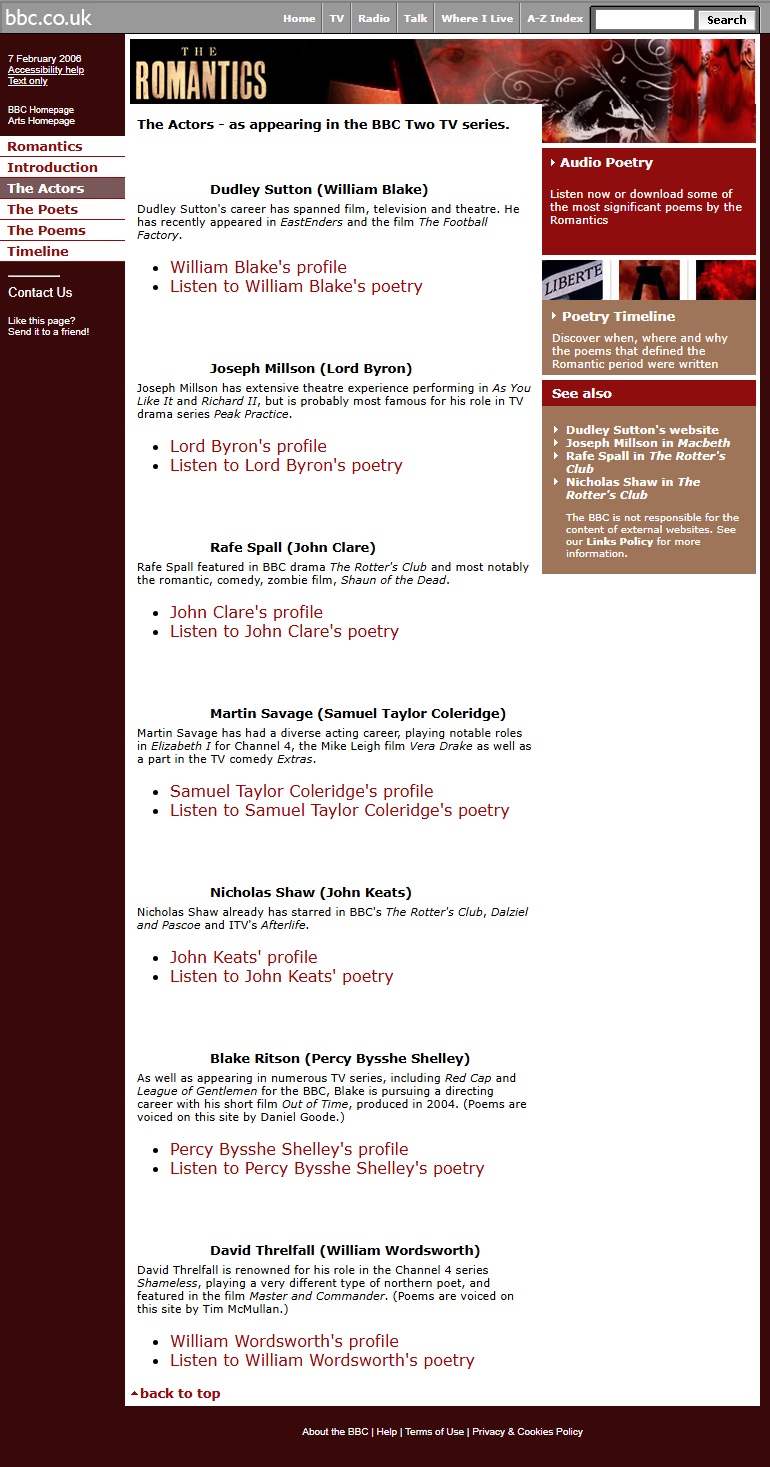 The Romantics Website
