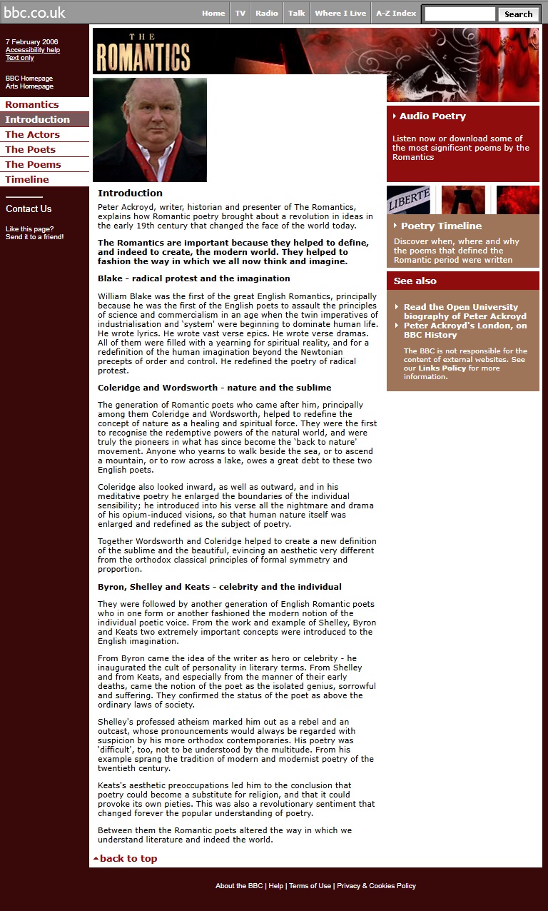 The Romantics Website