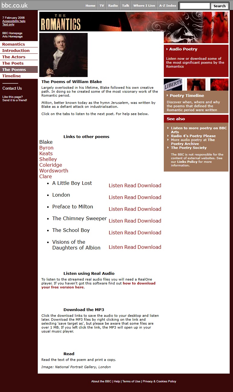 The Romantics Website