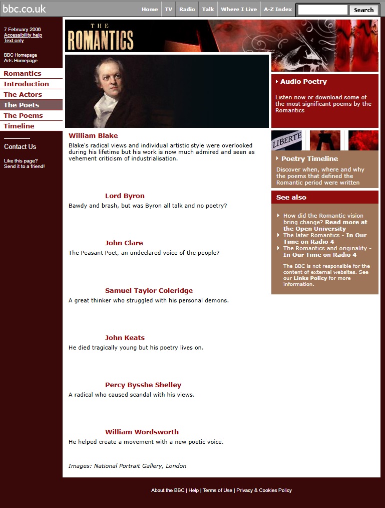The Romantics Website