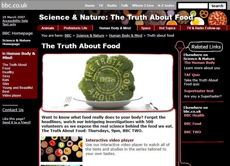 The Truth About Food Website