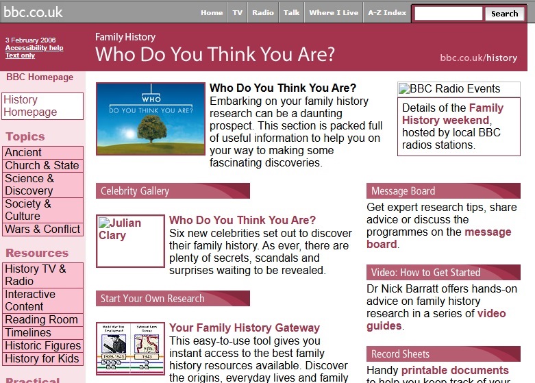 Who Do You Think You Are? Series 2 Website