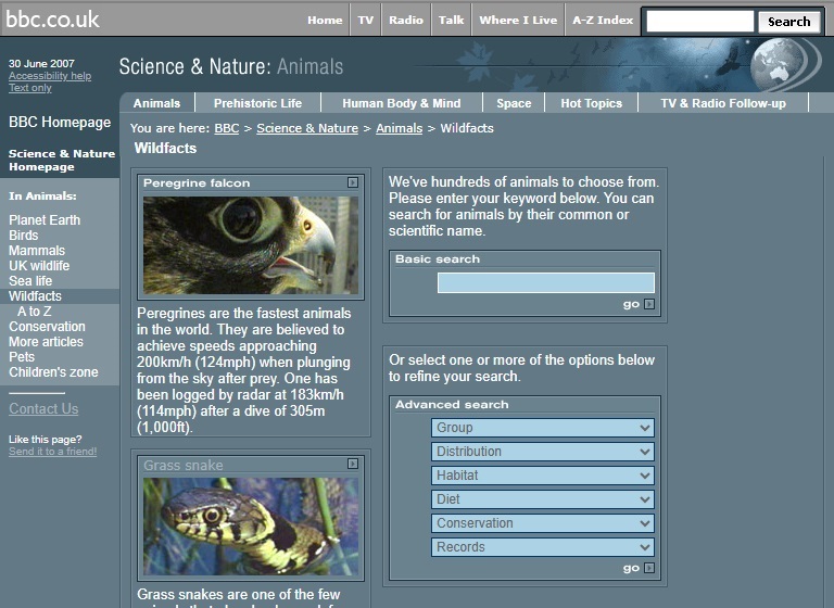 Wildfacts Website